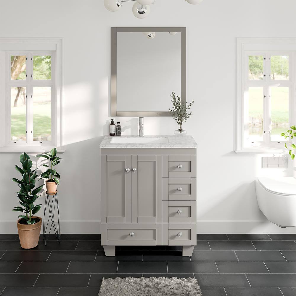 Eviva Happy 28 In. W X 18 In. D X 34 In. H Bath Vanity In Gray With ...