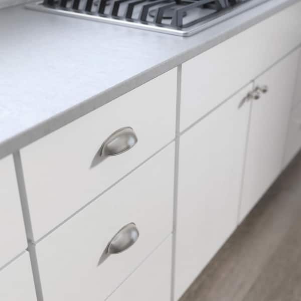 6-Pack Cup Dual Mount 2-1/2 or 3 in. (64/76 mm) Classic Satin Nickel Cabinet Drawer Cup Pulls