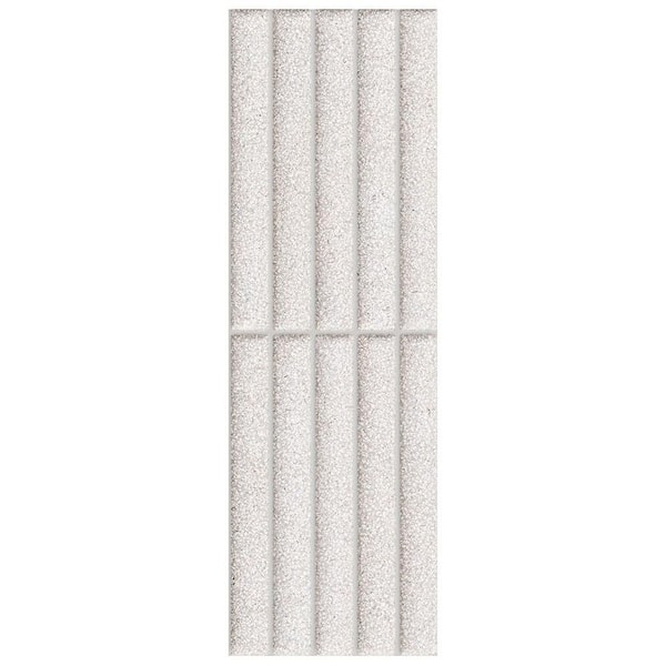 Giorbello Spanish Zenstone Deco Pearl 4 in. x 12 in. Matte 3D Fluted Porcelain Wall Tile Sample
