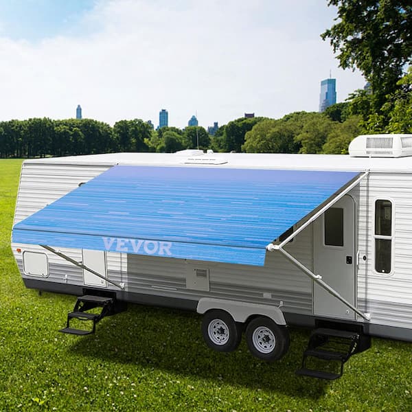 RV Awning 16 ft. Camper Awning Fabric 15 oz. Vinyl Trailer Awning Canopy Patio Camping Car Awning