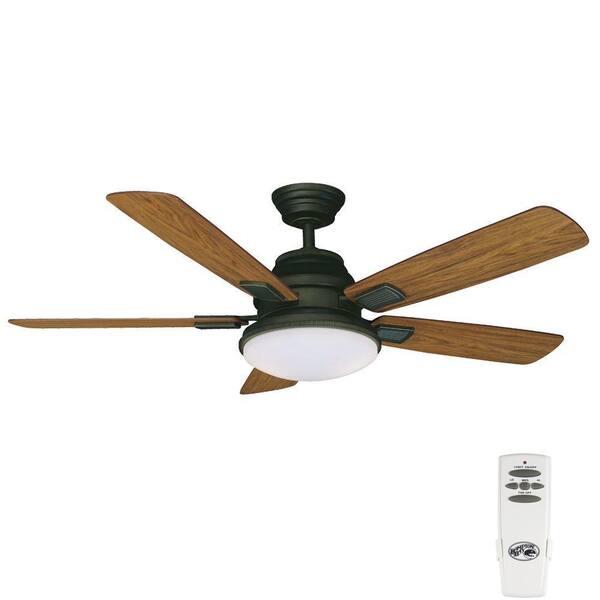 Hampton Bay Latham 52 in. Indoor Oil-Rubbed Bronze Ceiling Fan with Light Kit and Remote Control