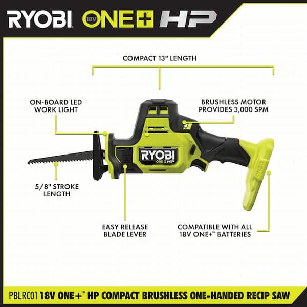 RYOBI ONE+ HP 18V Brushless Cordless Compact One-Handed