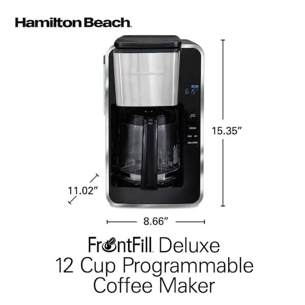Hamilton Beach 12 Cup Coffee Maker, Front Fill, Removable Reservoir, 46203  