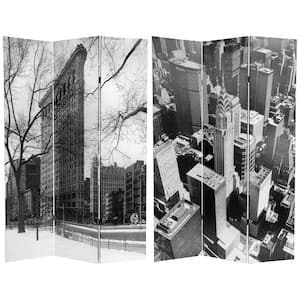 6 ft. Printed 3-Panel New York City Room Divider