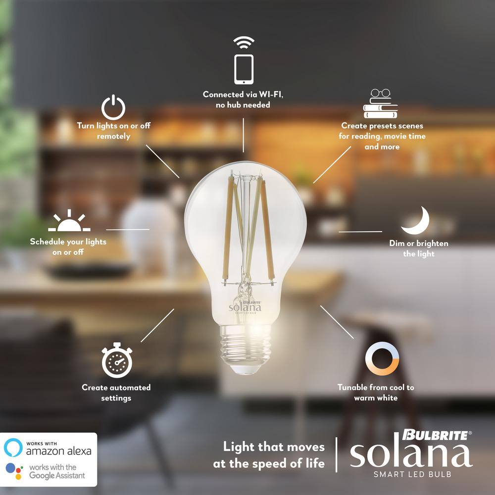 Solana Smart G25 Edison-Style Dimmable LED Bulb, 2-Pack, White