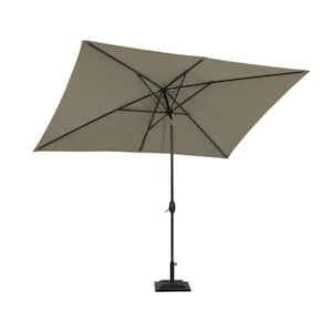 10 ft. x 6.5 ft. Rectangular Aluminum Market Tilt Patio Umbrella in Gray