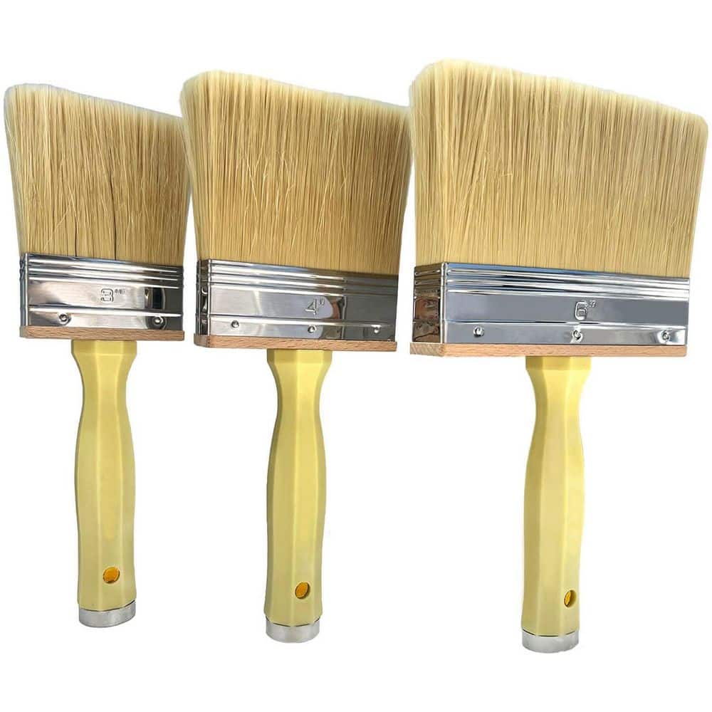 Large Thick Bristle Paint Brushes Set for Wood Walls Furniture Shed Fence 3 4 6 3-Pack price history on PriceWatchPro