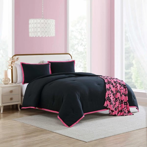 BETSEY JOHNSON Signature Hotel Solid Piece Black/Bright Pink