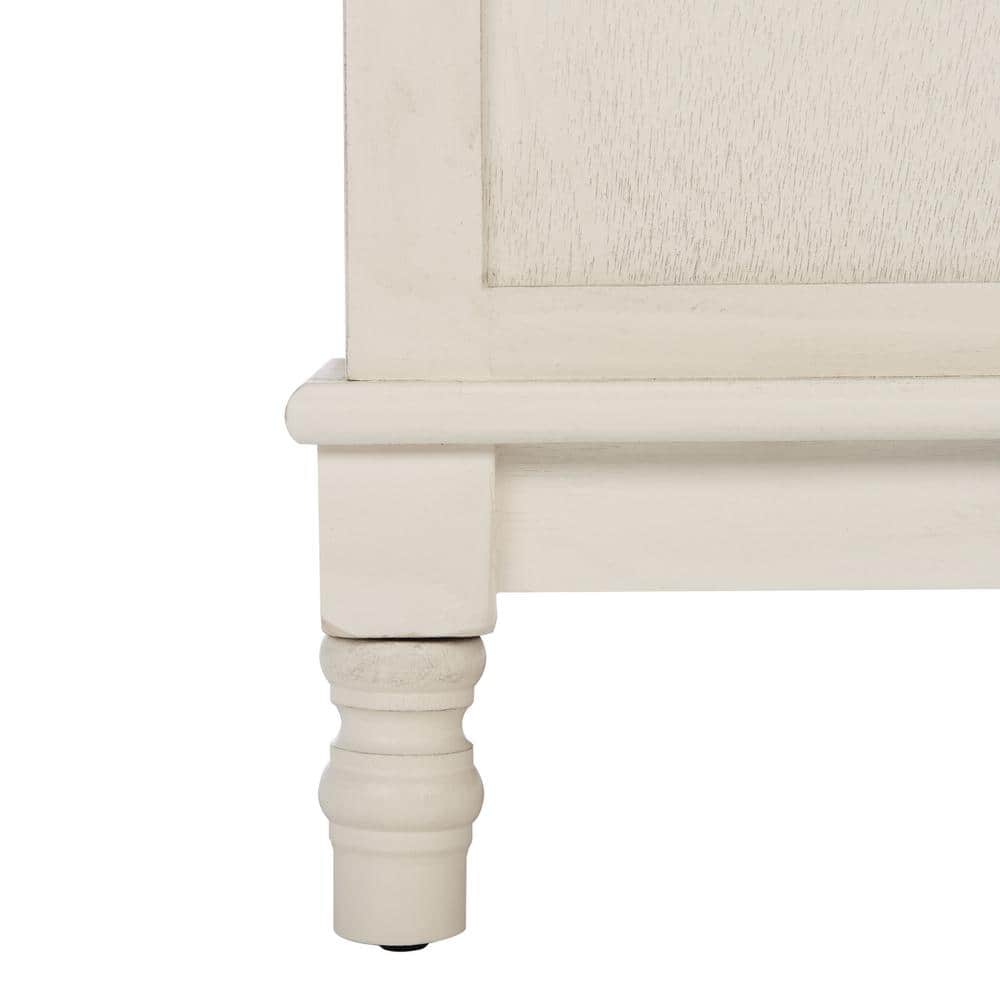 Countryside Charm Distressed White 53" Media Stand with Cabinet