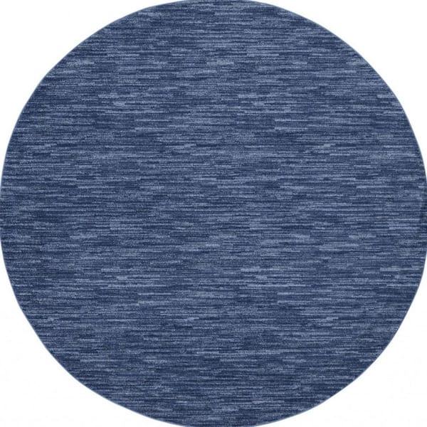 Blue 8 ft. x 8 ft. Woven Polypropylene Indoor/Outdoor Area Rug