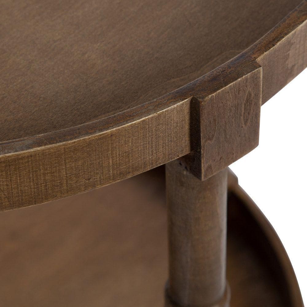 Bellport 20 in. Rustic Brown Round MDF Top End Table - thumbnail 2
