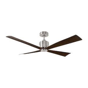 Launceton 56 in. Ceiling Fan in Brushed Steel with Remote