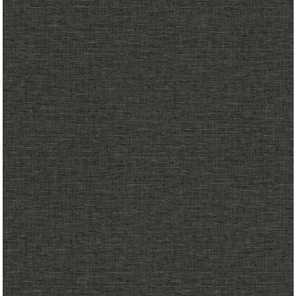 30.75 sq. ft. Wrought Iron The Donovan Faux Linen Vinyl Peel and Stick Wallpaper Roll