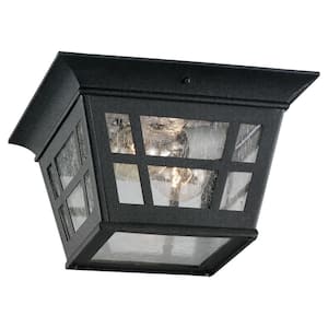 Herrington 2-Light Outdoor Black Flush Mount Fixture