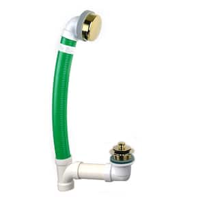 Innovator Flex924 24 in. x 1.5 in. Flexible Bath Waste with Lift and Turn Stopper and Innovator Overflow, Polished Brass