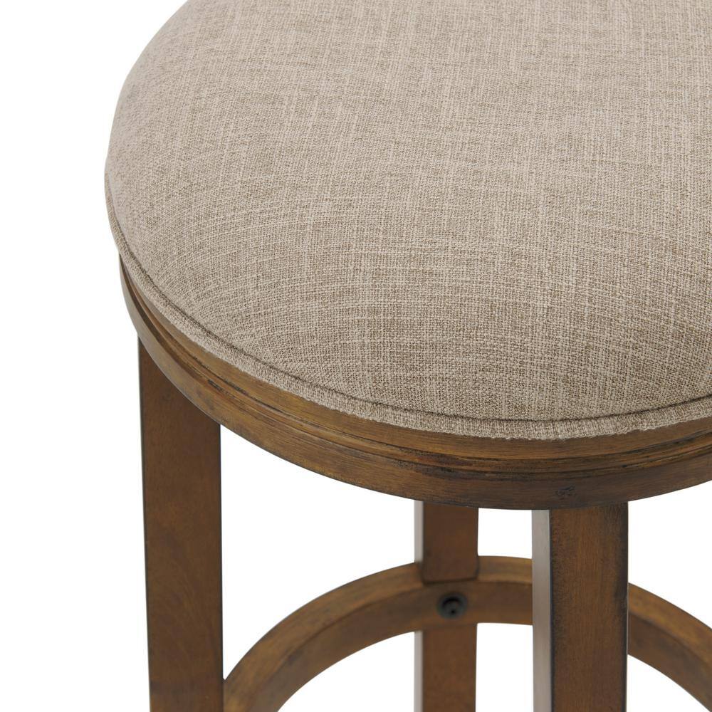 Natick 30" Brown Wood Backless Bar Stool