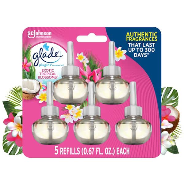 Glade 3.35 fl. oz. Exotic Tropical Blossoms Scented Oil Plug-In Air Freshener Refill (5-Count)