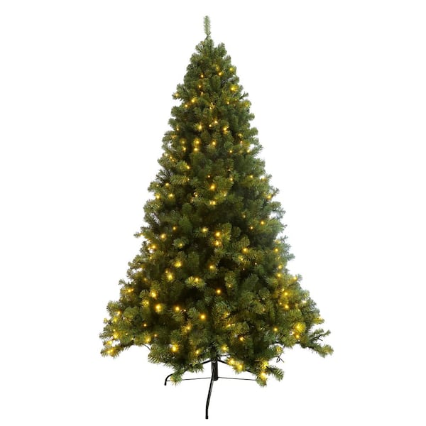 Tidoin 7 Ft. Pre-Lit Led Hinged Xmas Artificial Christmas Tree With 400 Warm White Lights Yb-Ydw49-9945