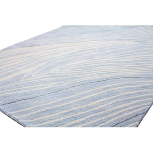 Greenwich Lt. Blue 8 ft. x 10 ft. (7'9" x 9'9") Abstract Contemporary Area Rug