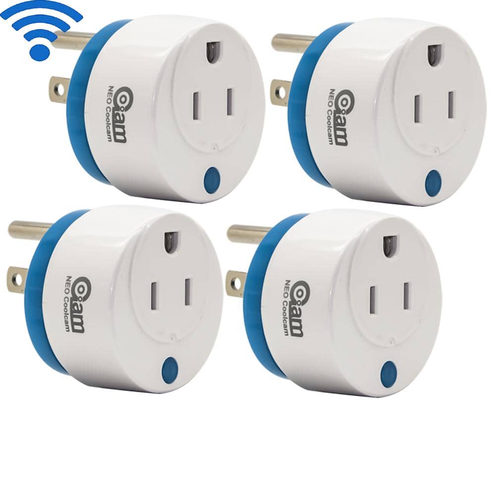 Neo Mini Round Wi-Fi Smart Plug Works with Alexa and Google Home for Voice Control Save Energy (4-Pack)