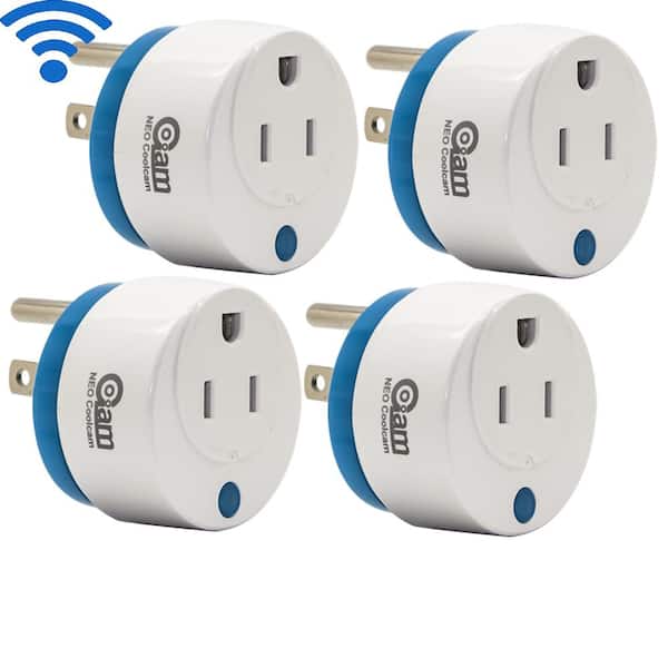 SANTAIN Smart Plug Wifi Outlet Compatible With Alexa Echo Google Home and IFTTT Mini Smart Socket with Energy Monitoring and Timer Function No Hub Required 15A 