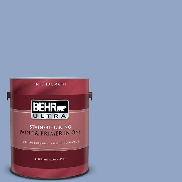 BEHR ULTRA 1 gal. #UL240-16 Blue Hydrangea Matte Interior Paint and Primer in One