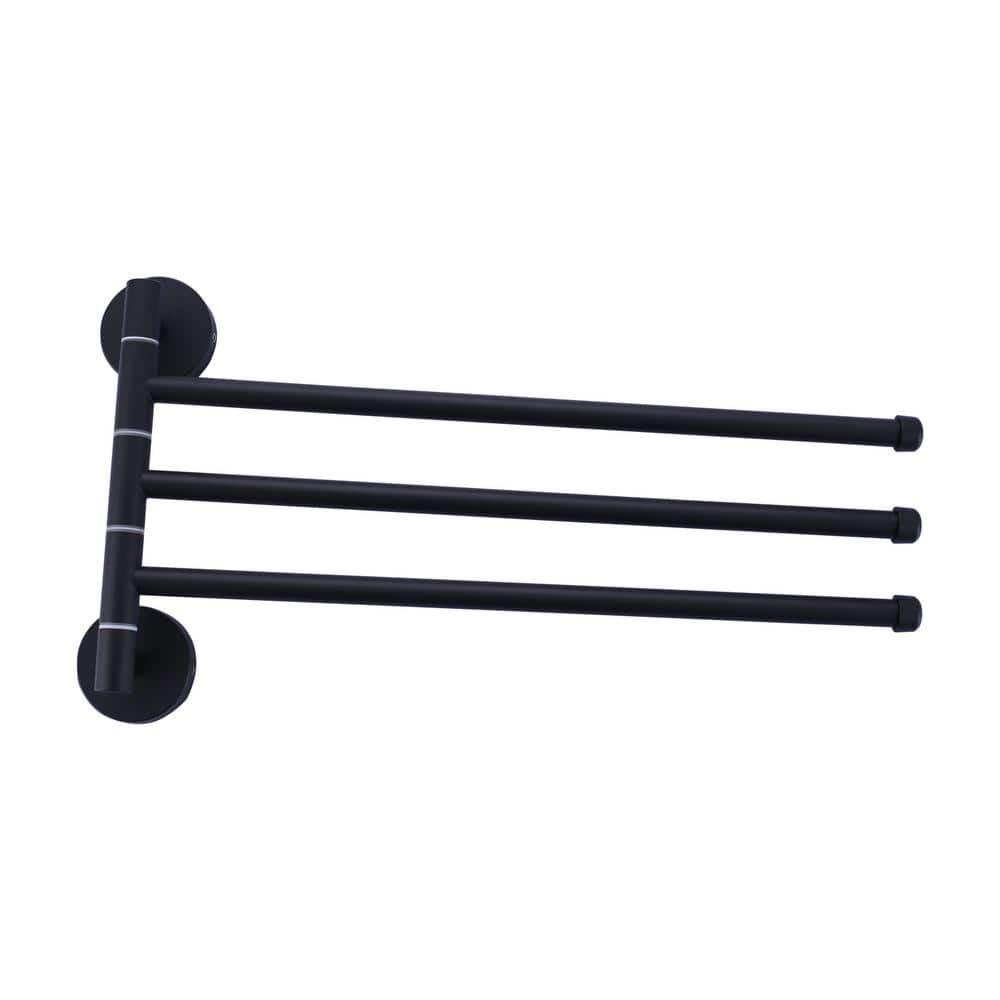 Round 13 in. Folding Wall Mounted Towel Rack in Matte Black price history on PriceWatchPro