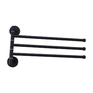 Round 13 in. Folding Wall Mounted Towel Rack in Matte Black