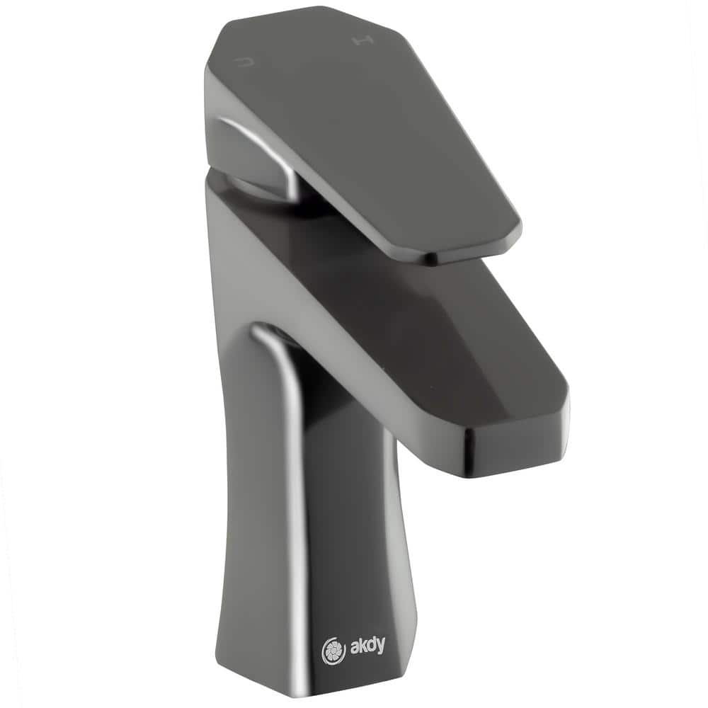 Brushed Gun Black Single Handle Modern Bathroom Faucet