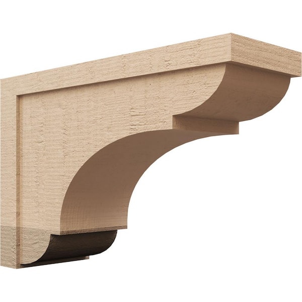 Ekena Millwork 11-in. x 33-in. x 22-in. Series 3 Classic Bryant Rough Cedar Woodgrain Timberthane Polyurethane Corbel, Primed Tan