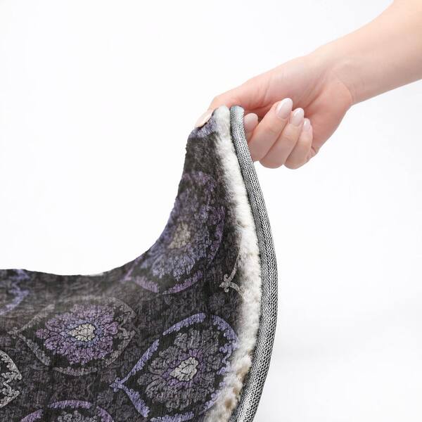 Dream Shag Premium Machine Washable Abstract ADS809 Purple 2 ft. x 7 ft. Runner Rug