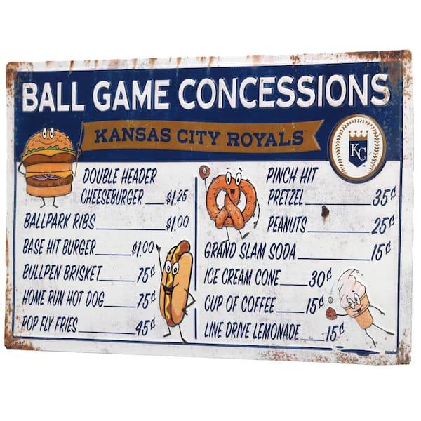 Kansas City Royals Ball Game Concessions Metal Sign