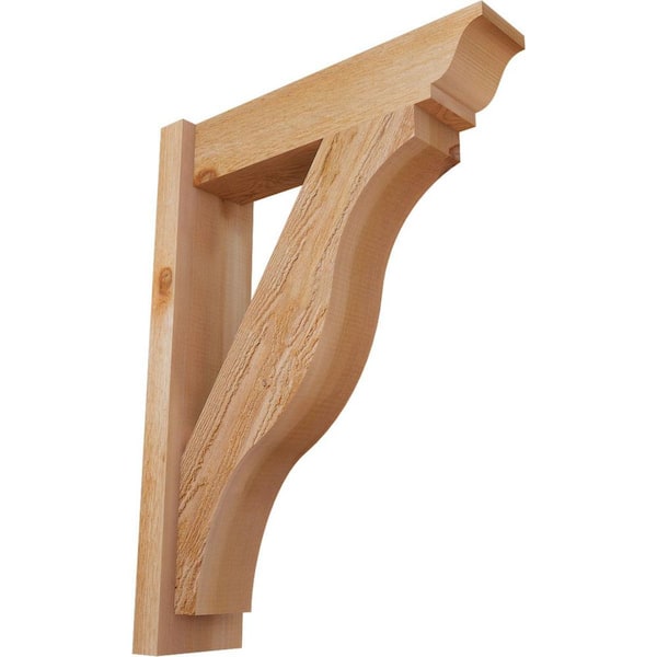 Ekena Millwork 6 in. x 30 in. x 22 in. Western Red Cedar Fuston Traditional Rough Sawn Outlooker