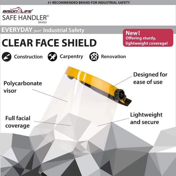 Lightweight Safety Face Shield - Clear Plastic Protective Work Masks ( -  BRITE SAFETY