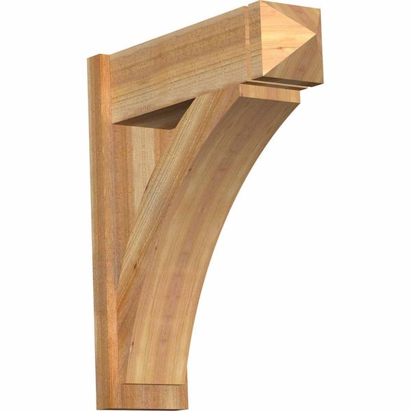 Ekena Millwork 8 in. x 30 in. x 26 in. Western Red Cedar Thorton Arts and Crafts Rough Sawn Outlooker