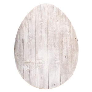 24 in. White Wash Rustic White Wash Wood Large Egg