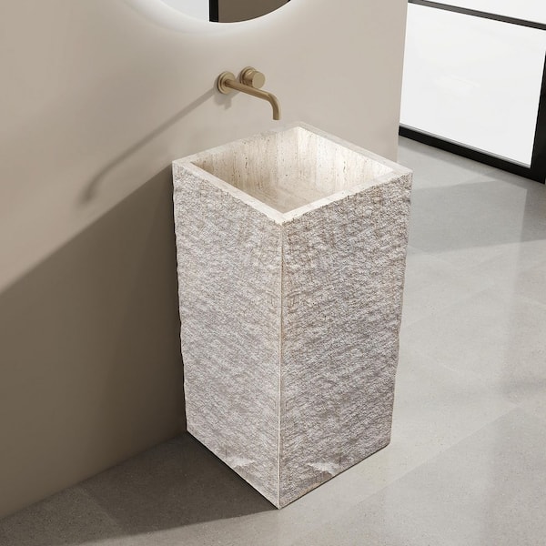 16.5 in. Solid Surface Pedestal Bathroom Sink