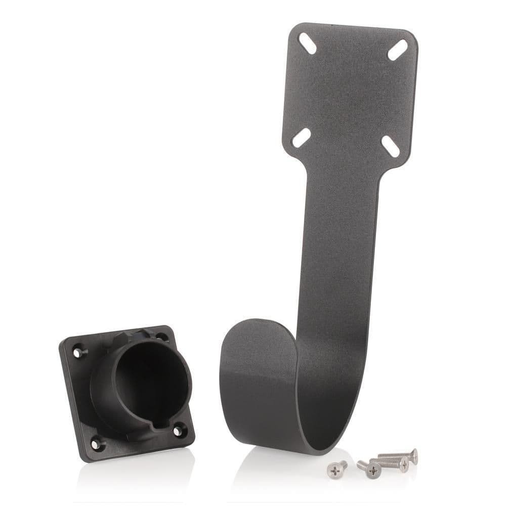 Black Powder Coated Metal Wall Hook for EV Charging Cable