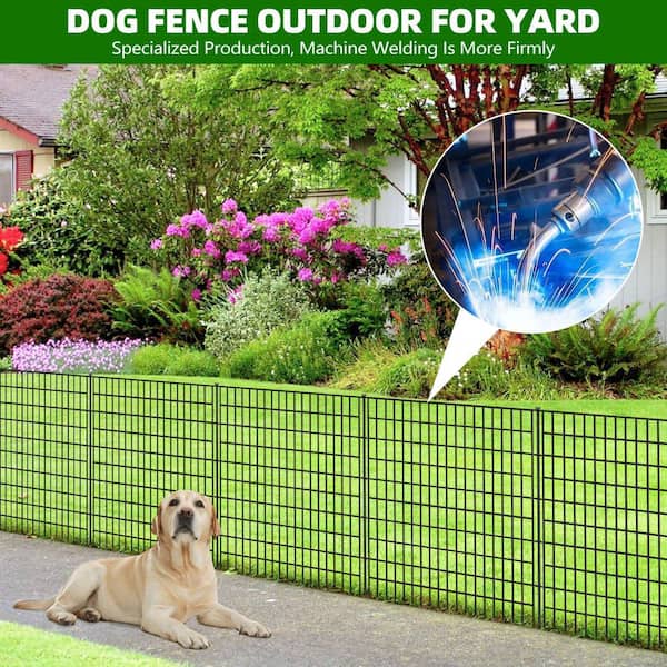x 12 Metal Dog Fence Outdoor for Yard, Decorative