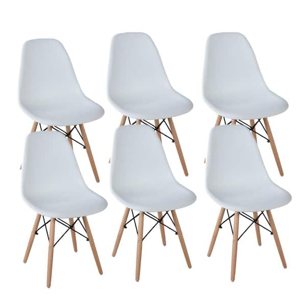 Silverpark White Plastic Dinning Chair(Set Of 6) for Kitchen, Dining Room, Restaurant