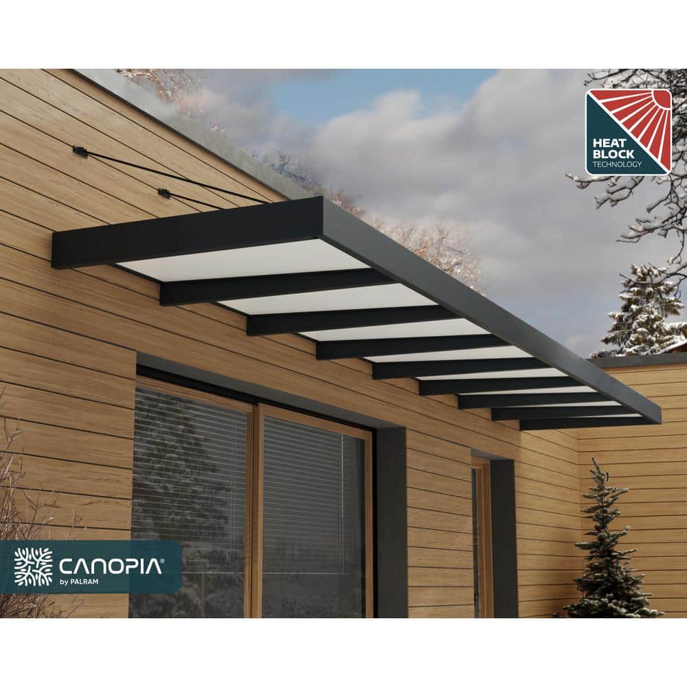 Sophia XL Gray Aluminum and Acrylic Door Awning