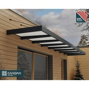 Sophia 5 ft x 2 5 ft. Gray/White Opal Door and Window Awning