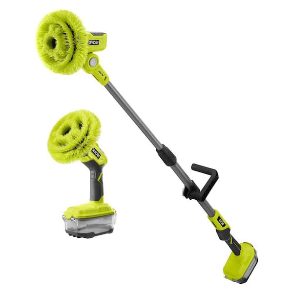 ONE+ 18V Cordless Telescoping and Compact Power Scrubber Kit with 2.0 Ah Battery and Charger