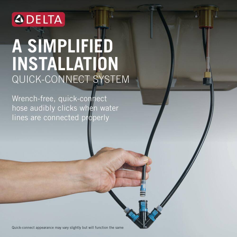 Delta Geist Modern Chrome Widespread Bathroom Faucet with Drain Assembly