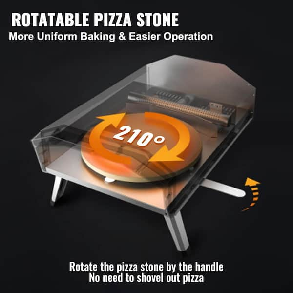 【Pre-order】Qstoves 12-inch Rotating Stone Pizza Oven (with Rotating Motor)