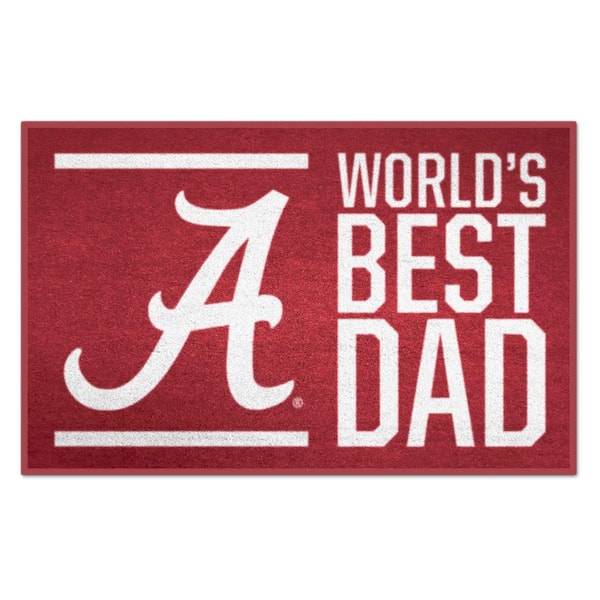 FANMATS Alabama World's Best Dad Crimson 1.5 ft. x 2.5 ft. Starter Area Rug