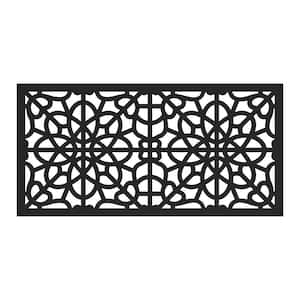 2 ft. x 4 ft. Fretwork Black Polypropylene Decorative Screen Panel