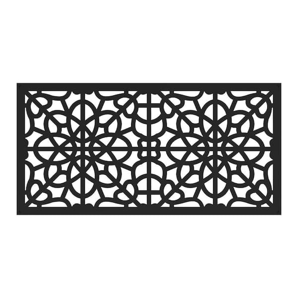 Barrette Outdoor Living 2 ft. x 4 ft. Fretwork Black Polypropylene Decorative Screen Panel
