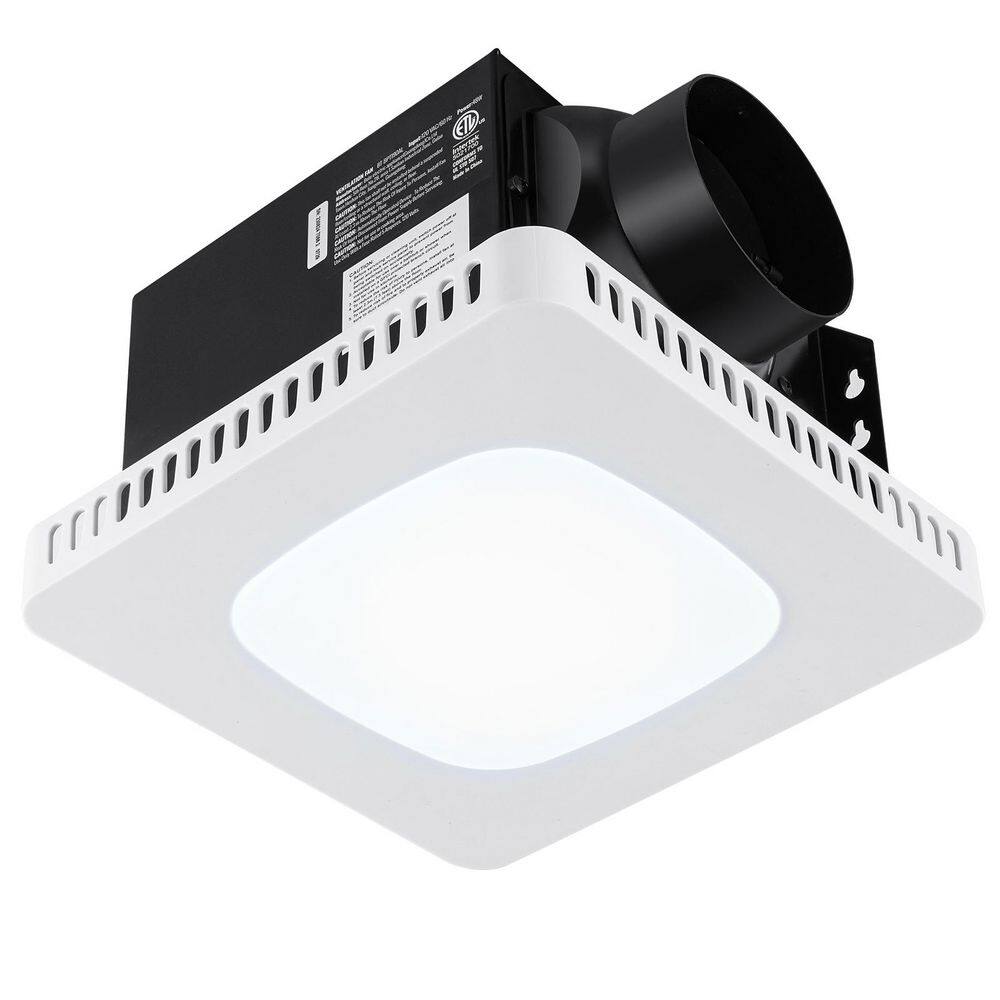 White LED Bathroom Ceiling Exhaust Fan with Galvanized Steel Housing