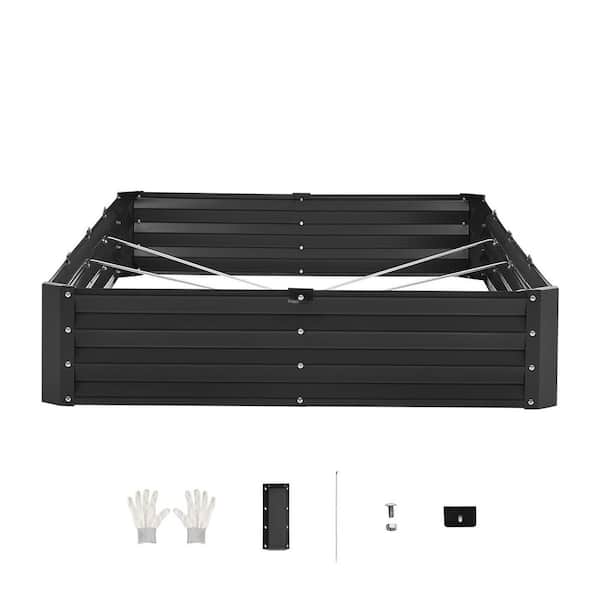 8 x 4 x 1 ft. Metal Raised Garden Bed, Outdoor Galvanized Planter Box, Open Bottom, Large Raised Bed